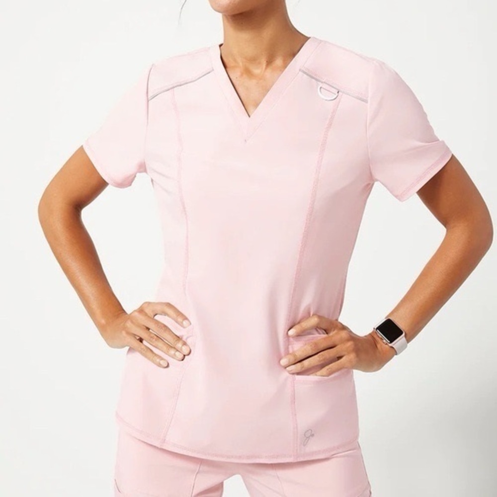 LIGHT PINK JAANUU SCRUB TOP